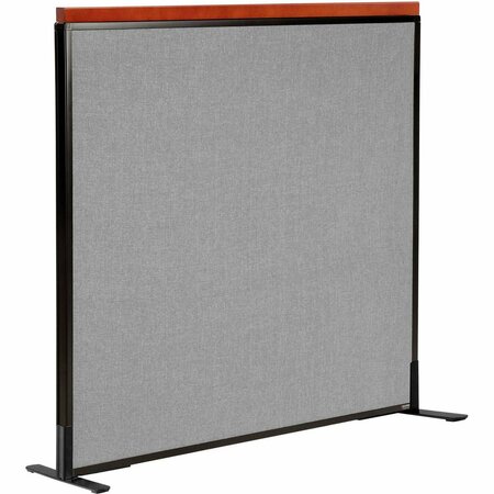 INTERION BY GLOBAL INDUSTRIAL Interion Deluxe Freestanding Office Partition Panel, 48-1/4inW x 43-1/2inH, Gray 694851FGY